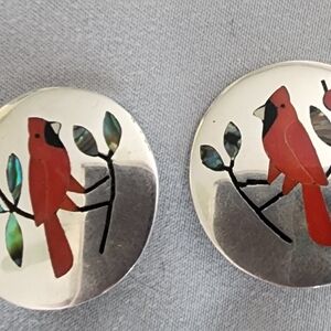 Red Cardinal Bird Earrings